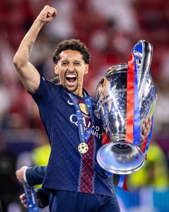 BUDAPEST, HUNGARY - MAY 30: Marquinhos of Paris Saint-Germain celebrates with the Champions League trophy after winning the UEFA Champions League Final 2026 match between Paris Saint-Germain and Arsenal FC at Puskas Arena on May 30, 2026 in Budapest, Hungary (Photo by Ricardo Nogueira Sports Press Photo SPP)  Copyright: xSportsxPressxPhotox Sportspressphoto_SPR157397