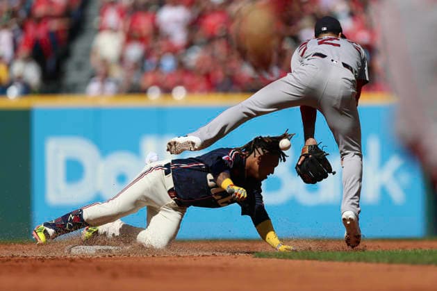May 30, 2026: Cleveland Guardians third baseman Jose RamoÂrez (11) slides into second base during the first inning of the Major League Baseball game between the Boston Red Sox and Cleveland Guardians at Progressive Field in Cleveland, Ohio. CSM Cleveland United States of America - ZUMAc04_ 20260530_zma_c04_017 Copyright: xBrianxFisherx