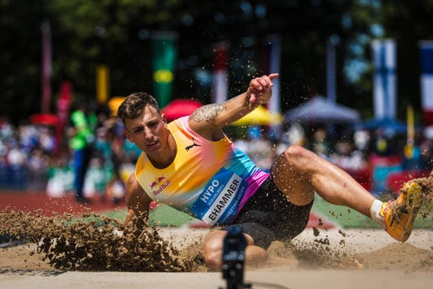 51 Hypomeeting, Goetzis AT , 30 05 2026 GOETZIS, SWITZERLAND MAY 30 Simon EHAMMER of Switzerland competes in the long jump of the mens decathlon at the 51 Hypomeeting, Goetzis AT on May 30, 2026 in Goetzis, Switzerland Copyright: xBEAUTIFULxSPORTS UlfxSchillerx