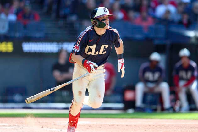 May 30, 2026: Cleveland Guardians second baseman Travis Bazzana (37) runs towards first base during the third inning of the Major League Baseball game between the Boston Red Sox and Cleveland Guardians at Progressive Field in Cleveland, Ohio. CSM Cleveland United States of America - ZUMAc04_ 20260530_zma_c04_020 Copyright: xBrianxFisherx