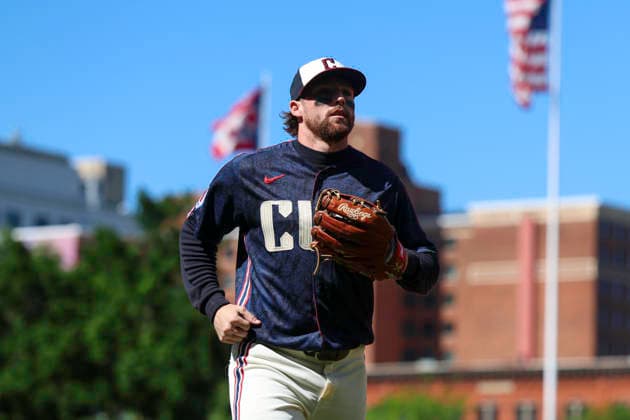 May 30, 2026: Cleveland Guardians second baseman Travis Bazzana (37) jogs off the field between innings during the Major League Baseball game between the Boston Red Sox and Cleveland Guardians at Progressive Field in Cleveland, Ohio. CSM Cleveland United States of America - ZUMAc04_ 20260530_zma_c04_013 Copyright: xBrianxFisherx