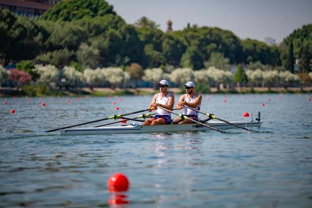 Seville, Spain. 30 May 2026. Rowers Martin Mackovic and Nikolaj Pimenov (Serbia) ahead of the M2x Men s Double Sculls Semifinal 1 Race at the World Rowing Cup 1 2026 at CEAR La Cartuja. Copyright: xDavidxSarmientox xVWPicsx DSG-0850