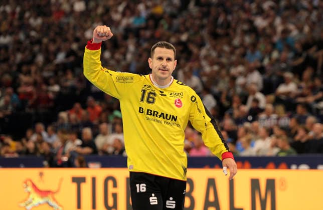photo Melsungens outstanding goalkeeper Nebojsa SIMIC Mens handball on Sat 30 05 2026 Mens EHF European League , Final Four in Hamburg SG Flensburg Melsungen, semi-final