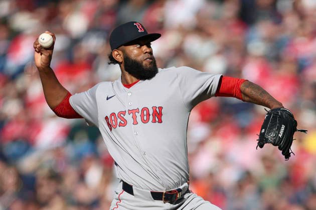 May 30, 2026: Boston Red Sox pitcher Tyron Guerrero (41) throws a pitch during the seventh inning of the Major League Baseball game between the Boston Red Sox and Cleveland Guardians at Progressive Field in Cleveland, Ohio. CSM Cleveland United States of America - ZUMAc04_ 20260530_zma_c04_038 Copyright: xBrianxFisherx