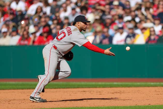 May 30, 2026: Boston Red Sox first baseman Willson Contreras (40) tosses the ball after fielding a ground ball during the fifth inning of the Major League Baseball game between the Boston Red Sox and Cleveland Guardians at Progressive Field in Cleveland, Ohio. CSM Cleveland United States of America - ZUMAc04_ 20260530_zma_c04_027 Copyright: xBrianxFisherx