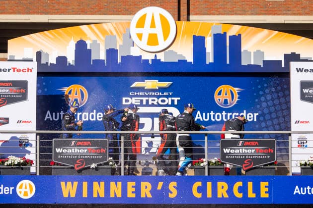 AUTO - IMSA - DETROIT SPORTS CAR CLASSIC 2026 Podium, 10 TAYLOR Ricky (usa), ALBUQUERQUE Filipe (prt), Cadillac Wayne Taylor Racing, Cadillac V-Series.R, 31 AITKEN Jack (gbr), BAMBER Earl (nzl), Cadillac Whelen, Cadillac V-Series.R, portrait during the Chevrolet Detroit Sports Car Classic, 5th round of the 2026 2026 IMSA SportsCar Championship, on the Streets of Detroit, from May 29 to 31, 2026 in Detroit, Michigan, United States of America - DetroitUnited States Copyright: xJULIENxDELFOSSEx
