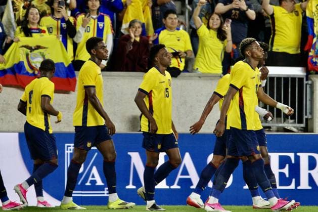 RECORD DATE NOT STATED Ecuador vs Saudi Arabia Friendlies Ahead of FIFA 2026 World Cup. (SPO) Ecuador vs Saudi Arabia Friendlies Ahead of FIFA 2026 World Cup. May 30, 2026, Harrison, New Jersey, USA: Porozo Jackson 25 of Ecuador scored and celebrates with teammates during friendly soccer match between Ecuador and Saudi Arabia ahead of FIFA 2026 World Cup at Sports illustrated stadium in Harrison, New Jersey. Credit: Niyi Fote Thenews2(Foto: Niyi Fote Thenews2 imago images) SPO  Copyright: xNiyixFotex