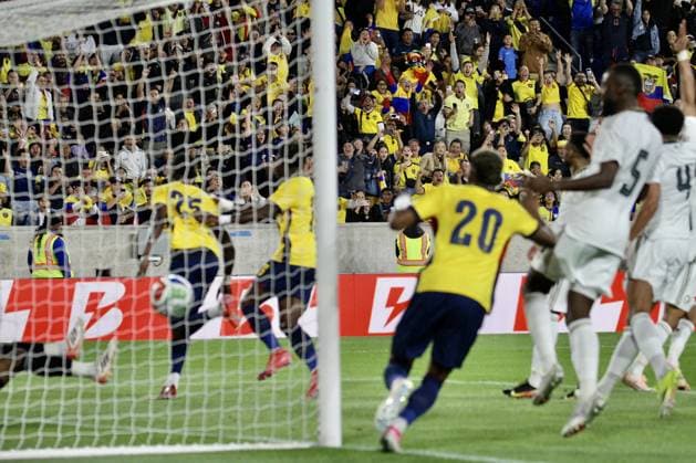 RECORD DATE NOT STATED Ecuador vs Saudi Arabia Friendlies Ahead of FIFA 2026 World Cup. (SPO) Ecuador vs Saudi Arabia Friendlies Ahead of FIFA 2026 World Cup. May 30, 2026, Harrison, New Jersey, USA: Porozo Jackson 25 of Ecuador scored and celebrates with teammates during friendly soccer match between Ecuador and Saudi Arabia ahead of FIFA 2026 World Cup at Sports illustrated stadium in Harrison, New Jersey. Credit: Niyi Fote Thenews2(Foto: Niyi Fote Thenews2 imago images) SPO  Copyright: xNiyixFotex