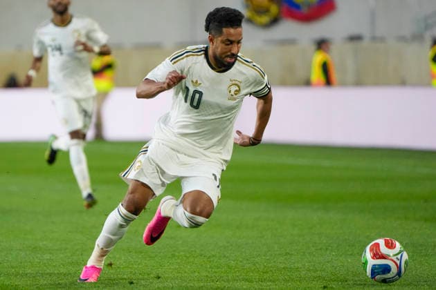 Salem Al Dawsari of Arabia Saudí controls the ball in a friendly match between Ecuador and Saudi Arabia ahead of the 2026 World Cup at Sports Illustrated stadium in New Jersey, United States, 30 May 2026. 2026 World Cup friendlies: Ecuador vs Saudi Arabia !ACHTUNG: NUR REDAKTIONELLE NUTZUNG!  Copyright: xÁngelxColmenaresx AME6964 20260531-55020453584_1