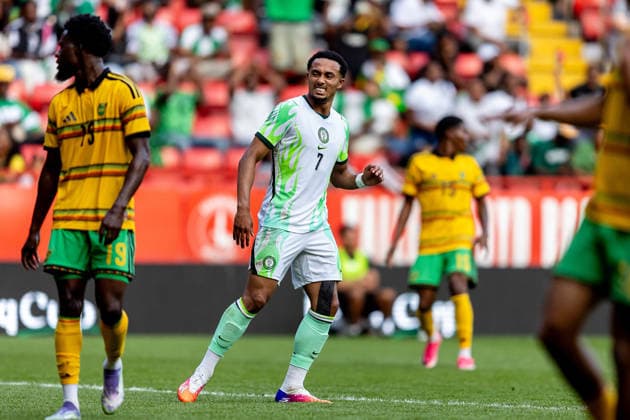 Jamaica v Nigeria, Unity Cup London 2026, Cup Final Nigeria forward Femi Azeez (7) rues missed shot during the Unity Cup London 2026 match between Jamaica and Nigeria at The Valley, London, UK on 30 May 2026. London The Valley Greater London UK Editorial use only , Copyright: xManjitxNarotrax PSI-24353-0010