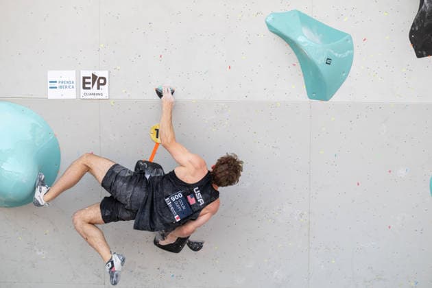 May 30, 2026, Madrid, Madrid, Spain: COLIN DUFFY of the United States competes during the men s boulder semifinal at the IFSC World Climbing Series in Madrid Madrid Spain - ZUMAd308 20260530_zsp_d308_056 Copyright: xJuanxCarlosxLucasx