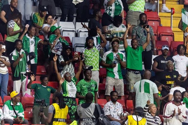 Jamaica v Nigeria, Unity Cup London 2026, Cup Final Nigeria fans celebrate win after the Unity Cup London 2026 match between Jamaica and Nigeria at The Valley, London, UK on 30 May 2026. London The Valley Greater London UK Editorial use only , Copyright: xManjitxNarotrax PSI-24353-0065