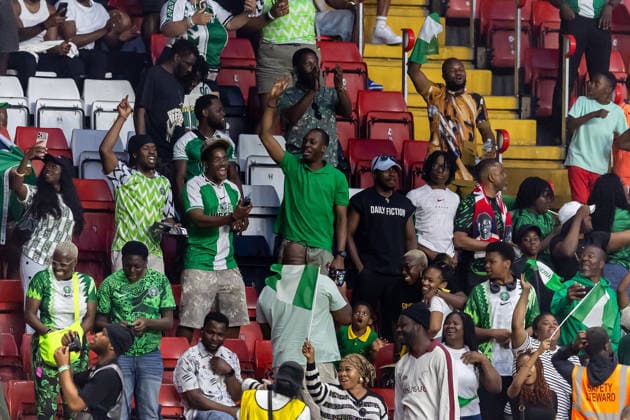 Jamaica v Nigeria, Unity Cup London 2026, Cup Final Nigeria fans celebrate win after the Unity Cup London 2026 match between Jamaica and Nigeria at The Valley, London, UK on 30 May 2026. London The Valley Greater London UK Editorial use only , Copyright: xManjitxNarotrax PSI-24353-0066