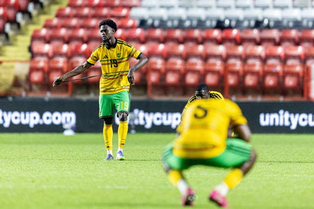 Jamaica v Nigeria, Unity Cup London 2026, Cup Final Dissapointed Jamaica players after the Unity Cup London 2026 match between Jamaica and Nigeria at The Valley, London, UK on 30 May 2026. London The Valley Greater London UK Editorial use only , Copyright: xManjitxNarotrax PSI-24353-0068