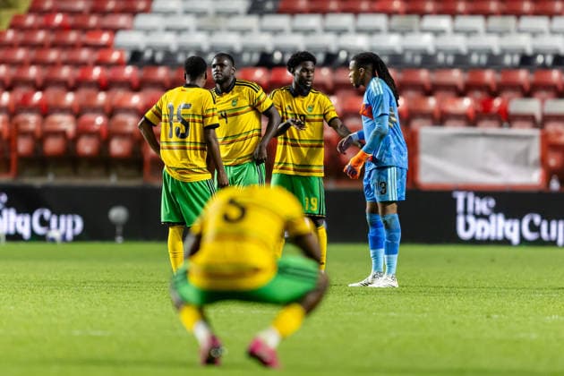 Jamaica v Nigeria, Unity Cup London 2026, Cup Final Dissapointed Jamaica players after the Unity Cup London 2026 match between Jamaica and Nigeria at The Valley, London, UK on 30 May 2026. London The Valley Greater London UK Editorial use only , Copyright: xManjitxNarotrax PSI-24353-0069