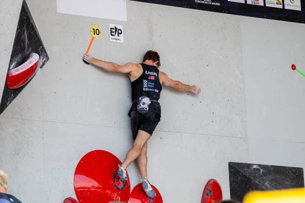 May 30, 2026, Madrid, Madrid, Spain: COLIN DUFFY of the United States competes during the men s boulder semifinal at the IFSC World Climbing Series in Madrid Madrid Spain - ZUMAd308 20260530_zsp_d308_058 Copyright: xJuanxCarlosxLucasx