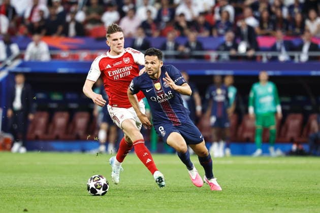 (L-R) Viktor Gyokeres (Arsenal), Goncalo Ramos (PSG), MAY 30, 2026 - Football Soccer : UEFA Champions League final match between Paris Saint-Germain - Arsenal FC at the Puskas Arena in Budapest, Hungary. Noxthirdxpartyxsales  aflo_332569707