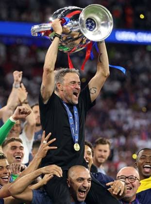 Paris Saint-Germain manager Luis Enrique lifts the Champions League trophy Paris Saint-Germain v Arsenal, UEFA Champions League, Final, Football, Puskas Arena, Budapest, Hungary - 30 May 2026Budapest Puskas Arena Hungary EDITORIAL USE ONLY No use with unauthorised audio, video, data, fixture lists, club league logos or live services. Online in-match use limited to 120 images, no video emulation. No use in betting, games or single club league player publications. Copyright: xKieranxMcManus Shutterstockx 16898280ew