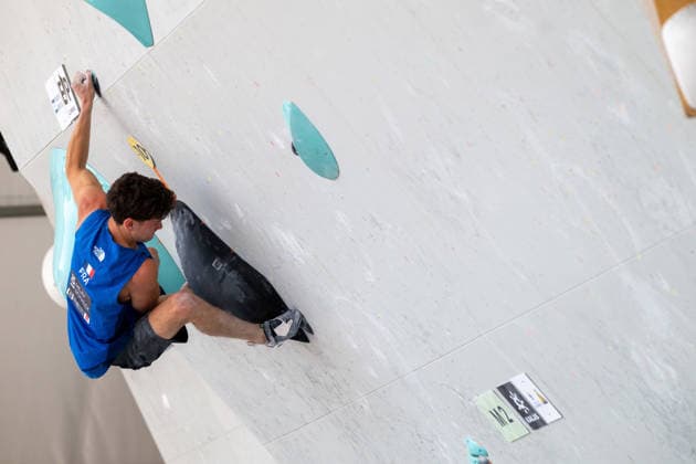 May 30, 2026, Madrid, Madrid, Spain: MEJDI SCHALCK of France competes during the men s boulder semifinal at the IFSC World Climbing Series in Madrid Madrid Spain - ZUMAd308 20260530_zsp_d308_068 Copyright: xJuanxCarlosxLucasx