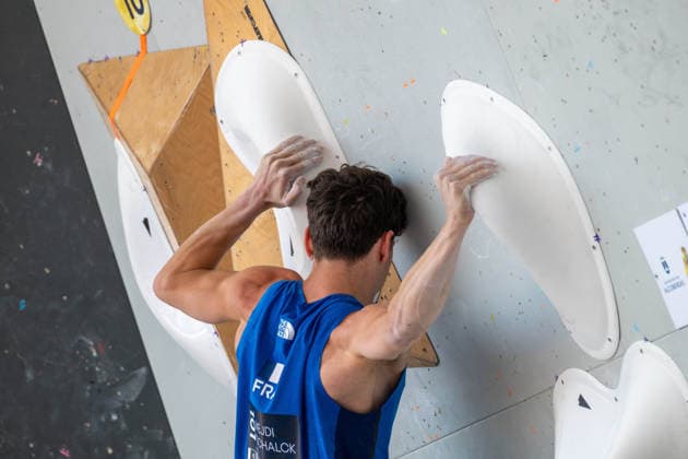May 30, 2026, Madrid, Madrid, Spain: MEJDI SCHALCK of France competes during the men s boulder semifinal at the IFSC World Climbing Series in Madrid Madrid Spain - ZUMAd308 20260530_zsp_d308_078 Copyright: xJuanxCarlosxLucasx