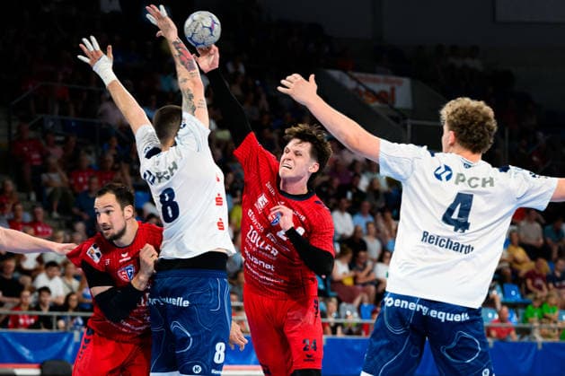 Bietigheim HBL 25 26 SG BBM Bietigheim VfL Potsdam Davide Bulzamini Potsdam , Maxim Orlov Bietigheim Bietigheim Bissingen Egetrans Arena Baden Württemberg Germany
