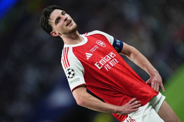 HUN: Paris Saint-Germain FC - Arsenal FC. UEFA Champions League™s Final. Declan Rice of Arsenal FC during the UEFA Champions League™s Final match between Paris Saint-Germain FC and Arsenal FC played at Ferenc Puskas Arena Stadium on May 30, 2026 in Budapest, Hungary. kpng Copyright: xBaguxBlancox xPRESSINPHOTOx PS_260530_PSG_ARS_599