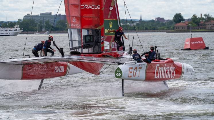 RECORD DATE NOT STATED Mubadala New York SailGP Kicks Off as Spain Takes Early Lead on Opening Day (SPO) Mubadala New York SailGP Kicks Off as Spain Takes Early Lead on Opening Day. May 30,2026, Governors Island, New York, USA: Team Great Britain competes during the opening day of the Mubadala New York Sail Grand Prix on the Hudson River on Saturday. Jorge Estrellado Thenews2(Foto: Jorge Estrellado Thenews2 imago images) SPO  Copyright: xJorgexEstrelladox