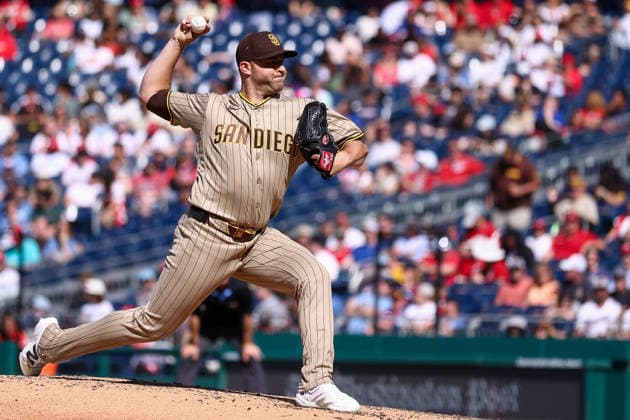 May 30, 2026, Washington D.C, District Of Columbia, United States: Washington, DC; San Diego Padres pitcher Michael King (34) delivers a pitch during the Major League Baseball game between the Washington Nationals and the San Diego Padres at Nationals Park on Saturday, May 30, 2026. The Nationals beat the Padres 9-4. Washington D.C United States - ZUMAp258 20260530_znp_p258_076 Copyright: xStevexPrakopex