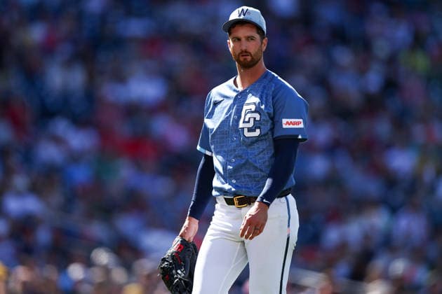 May 30, 2026, Washington D.C, District Of Columbia, United States: Washington, DC; Washington Nationals pitcher Foster Griffin (22) walks off the field after the first inning during the Major League Baseball game between the Washington Nationals and the San Diego Padres at Nationals Park on Saturday, May 30, 2026. The Nationals beat the Padres 9-4. Washington D.C United States - ZUMAp258 20260530_znp_p258_064 Copyright: xStevexPrakopex