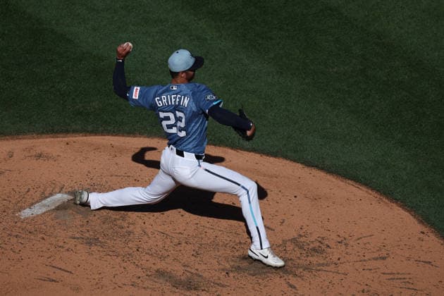 May 30, 2026, Washington D.C, District Of Columbia, United States: Washington, DC; Washington Nationals pitcher Foster Griffin (22) delivers a pitch during the Major League Baseball game between the Washington Nationals and the San Diego Padres at Nationals Park on Saturday, May 30, 2026. The Nationals beat the Padres 9-4. Washington D.C United States - ZUMAp258 20260530_znp_p258_058 Copyright: xStevexPrakopex
