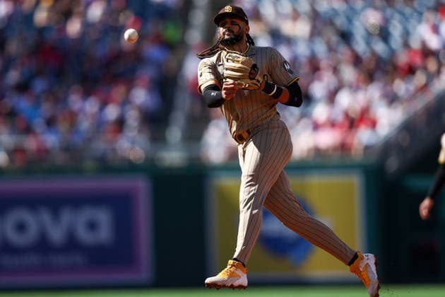 May 30, 2026, Washington D.C, District Of Columbia, United States: Washington, DC; San Diego Padres second baseman Fernando Tatis Jr. (23) throws to first during the Major League Baseball game between the Washington Nationals and the San Diego Padres at Nationals Park on Saturday, May 30, 2026. The Nationals beat the Padres 9-4. Washington D.C United States - ZUMAp258 20260530_znp_p258_059 Copyright: xStevexPrakopex