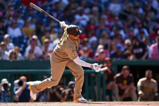 May 30, 2026, Washington D.C, District Of Columbia, United States: Washington, DC; San Diego Padres third baseman Manny MacHado (13) strikes out during the Major League Baseball game between the Washington Nationals and the San Diego Padres at Nationals Park on Saturday, May 30, 2026. The Nationals beat the Padres 9-4. Washington D.C United States - ZUMAp258 20260530_znp_p258_048 Copyright: xStevexPrakopex