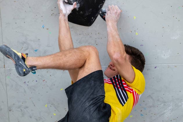 May 30, 2026, Madrid, Madrid, Spain: HANNES VAN DUYSEN of Belgium competes during the men s boulder semifinal at the IFSC World Climbing Series in Madrid Madrid Spain - ZUMAd308 20260530_zsp_d308_094 Copyright: xJuanxCarlosxLucasx