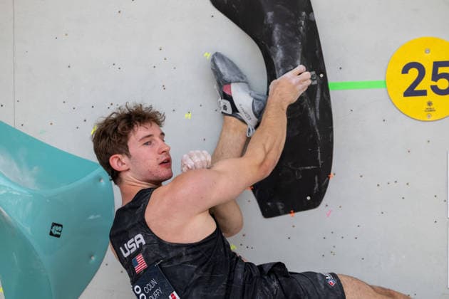 May 30, 2026, Madrid, Madrid, Spain: COLIN DUFFY of the United States competes during the men s boulder semifinal at the IFSC World Climbing Series in Madrid Madrid Spain - ZUMAd308 20260530_zsp_d308_107 Copyright: xJuanxCarlosxLucasx
