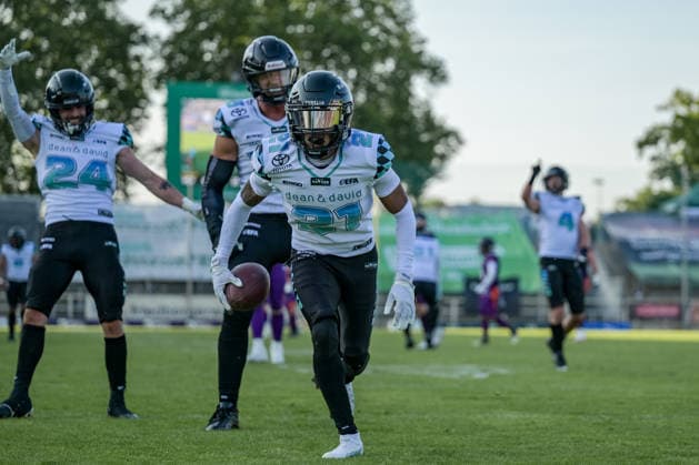 Bijon Harris (Munich Ravens, 21) runs for a touchdown, Frankfurt Galaxy vs Munich Ravens, American Football, European Football Alliance, Week 3, 2026, 30.05.2026, Frankfurt PSD Bank Arena Germany Copyright: xFootxBowlxPressexFotoxAgentur JUx