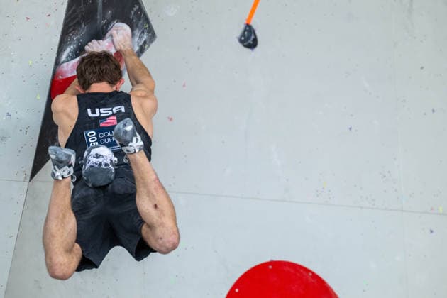 May 30, 2026, Madrid, Madrid, Spain: COLIN DUFFY of the United States competes during the men s boulder semifinal at the IFSC World Climbing Series in Madrid Madrid Spain - ZUMAd308 20260530_zsp_d308_119 Copyright: xJuanxCarlosxLucasx