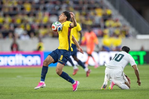 Ecuador and Saudi Arabia in an International Friendly, Länderspiel, Nationalmannschaft match in the United States. Anthony Valencia player of Ecuador during the match between Ecuador and Saudi Arabia in an international friendly at Sports Illustrated Stadium in the city of Harrison, New Jersey, United States, on Saturday, May 30, 2026. HARRISON Sports Illustrated Stadium NJ UNITED STATES Copyright: xWilliamxVolcovx