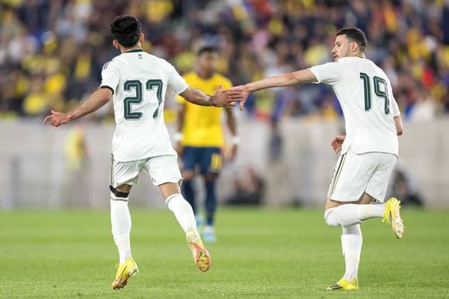 Ecuador and Saudi Arabia in an International Friendly, Länderspiel, Nationalmannschaft match in the United States. Sultan Mandash player of Saudi Arabi during the match between Ecuador and Saudi Arabia in an international friendly at Sports Illustrated Stadium in the city of Harrison, New Jersey, United States, on Saturday, May 30, 2026. HARRISON Sports Illustrated Stadium NJ UNITED STATES Copyright: xWilliamxVolcovx