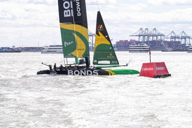 RECORD DATE NOT STATED 2026 Rolex SailGP Championship Mubadala New York Sail Grand Prix (NEW) 2026 Rolex SailGP Championship Mubadala New York Sail Grand Prix. May 30, 2026, New York, New York, USA: Team Australia BONDS Flying Roos SailGP boat makes a practice laps during Day 1 of the Mubadala New York Sail Grand Prix at New York Harbor on May 30, 2026 in New York City. (Credit: M10s TheNews2)(Foto: M10S Thenews2 imago images) SPO  Copyright: xM10sx