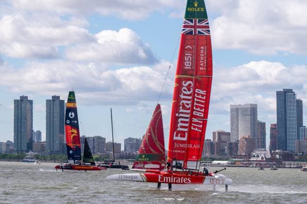 RECORD DATE NOT STATED 2026 Rolex SailGP Championship Mubadala New York Sail Grand Prix (NEW) 2026 Rolex SailGP Championship Mubadala New York Sail Grand Prix. May 30, 2026, New York, New York, USA: Team Emirates GBR SailGP boat races in Race 1 during Mubadala New York Sail Grand Prix at New York Harbor on May 30, 2026 in New York City. (Credit: M10s TheNews2)(Foto: M10S Thenews2 imago images) SPO  Copyright: xM10sx