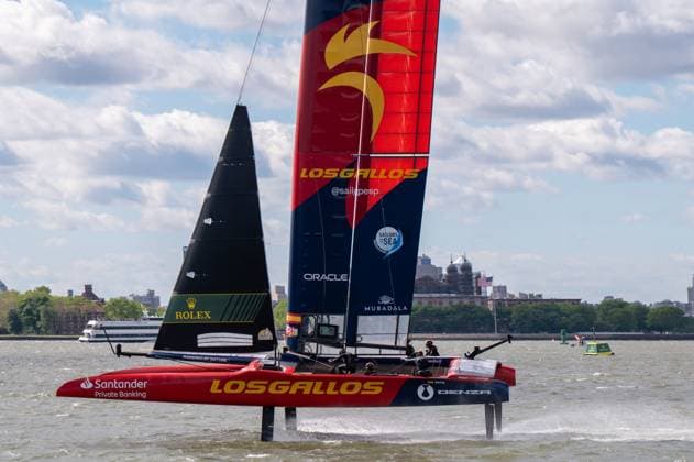 RECORD DATE NOT STATED 2026 Rolex SailGP Championship Mubadala New York Sail Grand Prix (NEW) 2026 Rolex SailGP Championship Mubadala New York Sail Grand Prix. May 30, 2026, New York, New York, USA: Team Spain Los Gallos SailGP boat races in Race 1 during Mubadala New York Sail Grand Prix at New York Harbor on May 30, 2026 in New York City. (Credit: M10s TheNews2)(Foto: M10S Thenews2 imago images) SPO  Copyright: xM10sx