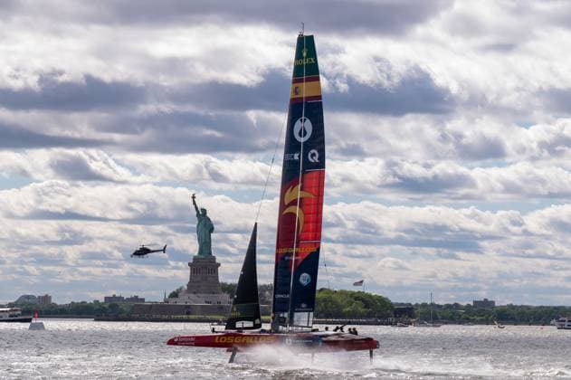 RECORD DATE NOT STATED 2026 Rolex SailGP Championship Mubadala New York Sail Grand Prix (NEW) 2026 Rolex SailGP Championship Mubadala New York Sail Grand Prix. May 30, 2026, New York, New York, USA: Team Spain Los Gallos SailGP boat races in Race 1 during Mubadala New York Sail Grand Prix at New York Harbor on May 30, 2026 in New York City. (Credit: M10s TheNews2)(Foto: M10S Thenews2 imago images) SPO  Copyright: xM10sx