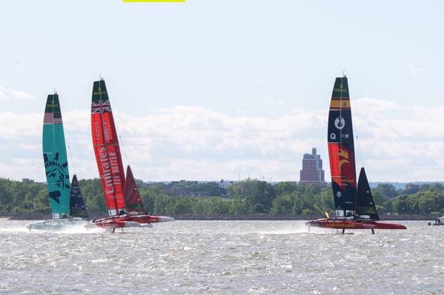RECORD DATE NOT STATED 2026 Rolex SailGP Championship Mubadala New York Sail Grand Prix (NEW) 2026 Rolex SailGP Championship Mubadala New York Sail Grand Prix. May 30, 2026, New York, New York, USA: (L-R) Team U.S., team Emirates GBR and team Spain Los Gallos SailGP boats compete in Race 3 during Day 1 of the Mubadala New York Sail Grand Prix at New York Harbor on May 30, 2026 in New York City. (Credit: M10s TheNews2)(Foto: M10S Thenews2 imago images) SPO  Copyright: xM10sx