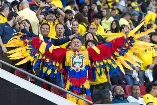 Ecuador and Saudi Arabia in an International Friendly, Länderspiel, Nationalmannschaft match in the United States. Fan of Ecuador during the match between Ecuador and Saudi Arabia in an international friendly at Sports Illustrated Stadium in the city of Harrison, New Jersey, United States, on Saturday, May 30, 2026. HARRISON Sports Illustrated Stadium NJ UNITED STATES Copyright: xWilliamxVolcovx
