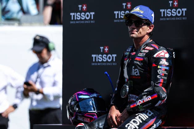 May 30, 2026, Scarperia E San Piero, Firenze, Italy: Jorge Martin of Spain and Aprilia Racing celebrate the second place in Sprint Race during MotoGP GP7 Brembo Grand Prix of Italy - Sprint Race Podium at Mugello Circuit. Scarperia E San Piero Italy - ZUMAs197 20260530_aaa_s197_202 Copyright: xFabrizioxCarabellix