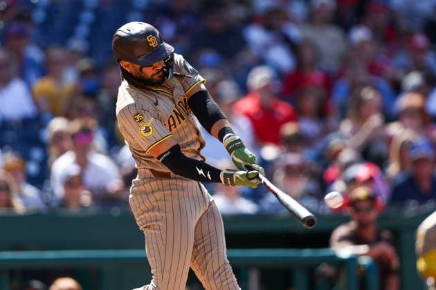 May 30, 2026, Washington D.C, District Of Columbia, United States: Washington, DC; San Diego Padres second baseman Fernando Tatis Jr. (23) hits a single in the first inning during the Major League Baseball game between the Washington Nationals and the San Diego Padres at Nationals Park on Saturday, May 30, 2026. The Nationals beat the Padres 9-4. Washington D.C United States - ZUMAp258 20260530_znp_p258_010 Copyright: xStevexPrakopex