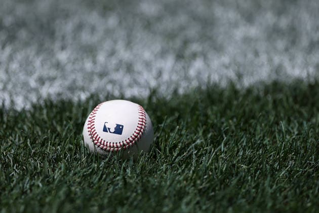 May 30, 2026, Washington D.C, District Of Columbia, United States: Washington, DC; A baseball with the Major League Baseball logo sits on the grass before the Major League Baseball game between the Washington Nationals and the San Diego Padres at Nationals Park on Saturday, May 30, 2026. The Nationals beat the Padres 9-4. Washington D.C United States - ZUMAp258 20260530_znp_p258_022 Copyright: xStevexPrakopex