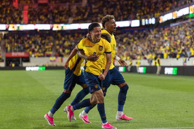 FBL - US - FRIENDLY - MATCH - ECUADOR - SAUDI ARABIA Anthony Valencia player of Ecuador celebrate your goal during the match between Ecuador and Saudi Arabia in an International Friendly, Länderspiel, Nationalmannschaft at Sports Illustrated Stadium in the city of Harrison, New Jersey, United States, on Saturday, May 30, 2026. HARRISON nj UNITED OF AMERICA Copyright: xVANESSAxCARVALHOx