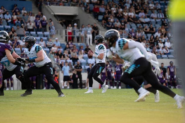 30 05 2026, xhfmx, American Football EFA European Football Alliance, Frankfurt Galaxy Munich Ravens Russell Tabor Munich Ravens, 9 DFL DFB REGULATIONS PROHIBIT ANY USE OF PHOTOGRAPHS as IMAGE SEQUENCES and or QUASI VIDEO Frankfurt am Main