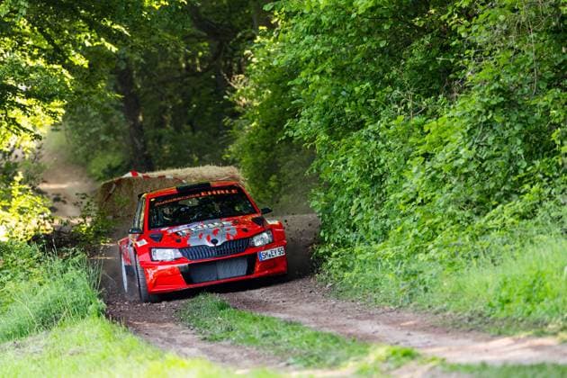 30 05 2026, GER, Motorsport Rallyesport, Maenner Frauen, Saison 2026, 61 RSC Rallye Wartburg RSC Rallye Super Cup powered by Carunion org MC Eisenach REINDL, Rudolf DEU EHRLE, Michael DEU Skoda Fabia R5 On Saturday afternoon, the drivers entered the last special stage Flachsgrund powered by Formella Bau GmbH 99817 Eisenach Festplatz Spicke Thüringen Germany